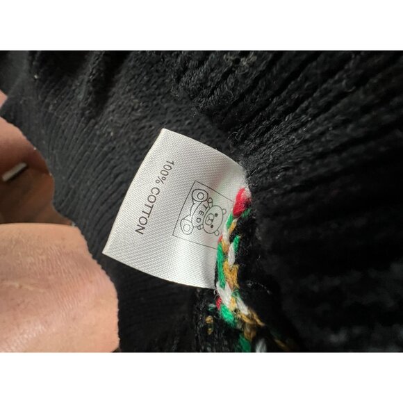 Teddy Fresh Rainbow Embroidered Striped Crewneck Sweater Multicolor XL Cotton - Picture 5 of 8